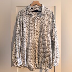 David Donahue Floral Micro-Print Dress Shirt - Men’s Size 2XL